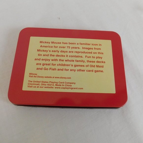 Disney 75 Years of Mickey Mouse Collectible Tin 2 packs Playing Cards Unopened - Picture 10 of 10